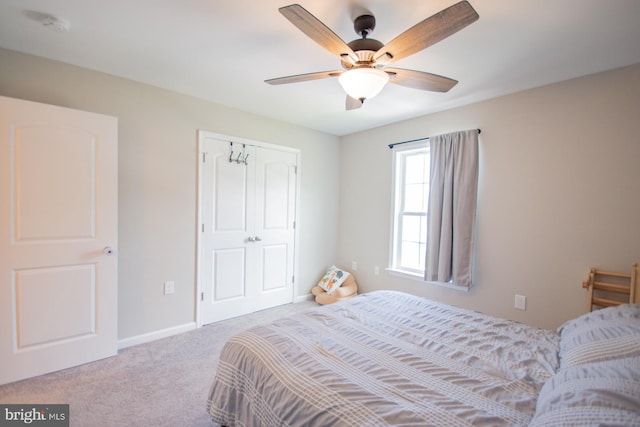 316 Pochards Ct, Martinsburg, WV 25403 - bedroom featuring carpet, a closet, ceiling fan, and baseboards