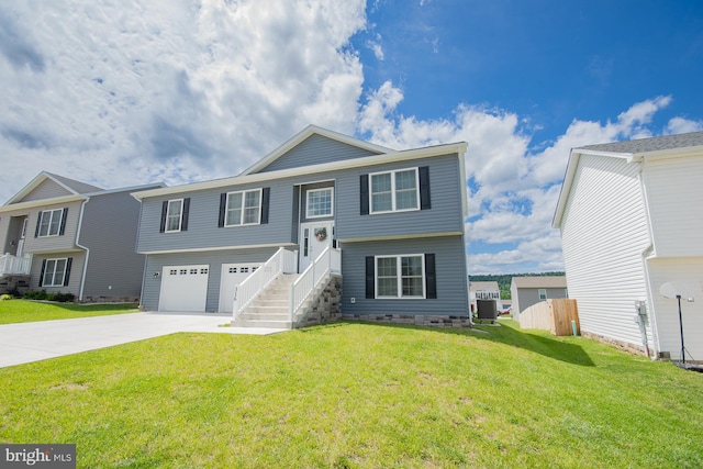 316 Pochards Ct, Martinsburg, WV 25403 - raised ranch with concrete driveway, a garage, and central AC unit