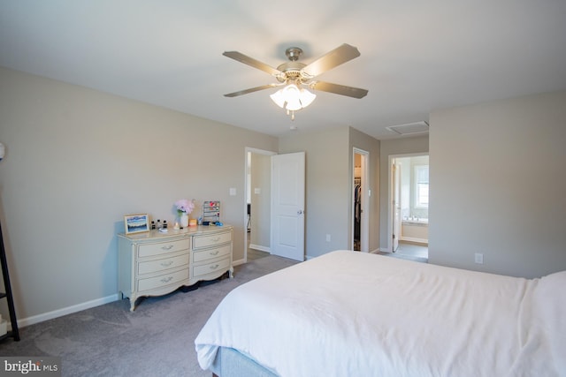 316 Pochards Ct, Martinsburg, WV 25403 - bedroom featuring attic access, carpet, baseboards, ceiling fan, and a walk in closet