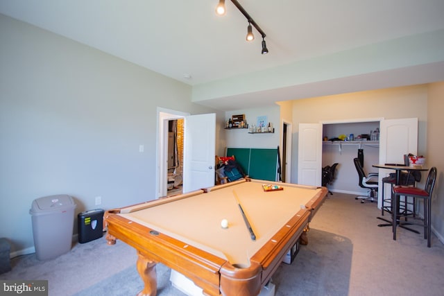 316 Pochards Ct, Martinsburg, WV 25403 - rec room with pool table, carpet flooring, and baseboards