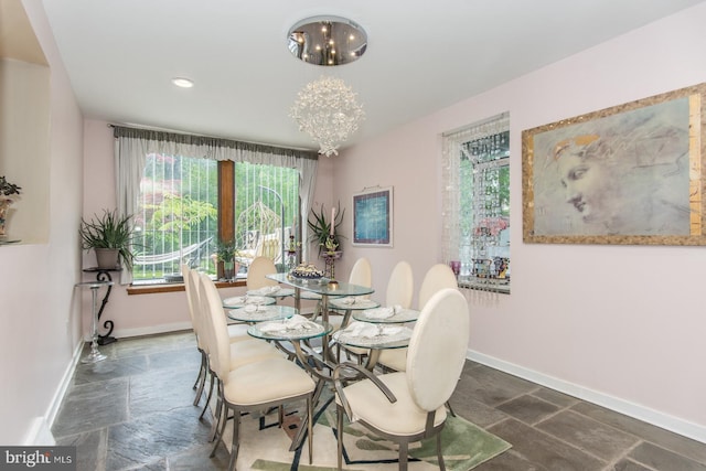 2500 Edge Hill Rd, Huntingdon Valley, PA 19006 - dining room with stone tile flooring, baseboards, and recessed lighting