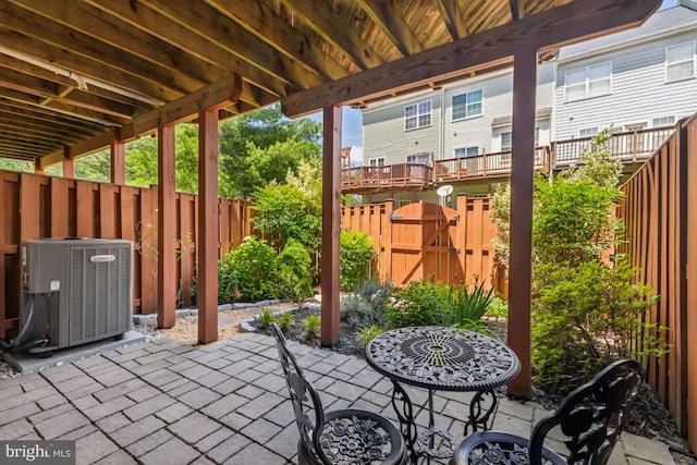 13512 Turquoise Ln, Herndon, VA 20170 - fenced backyard with central air condition unit, a gate, and a patio