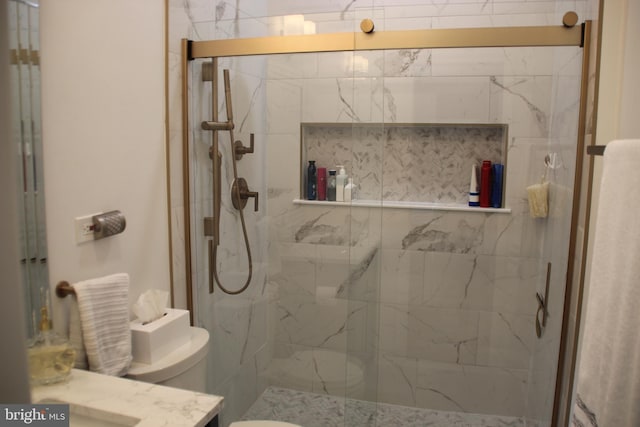 13512 Turquoise Ln, Herndon, VA 20170 - full bath featuring toilet, a marble finish shower, and vanity