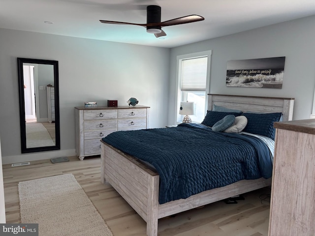 4112 Park Blvd Unit G, Wildwood, NJ 08260 - bedroom featuring light wood-style floors, ceiling fan, and baseboards