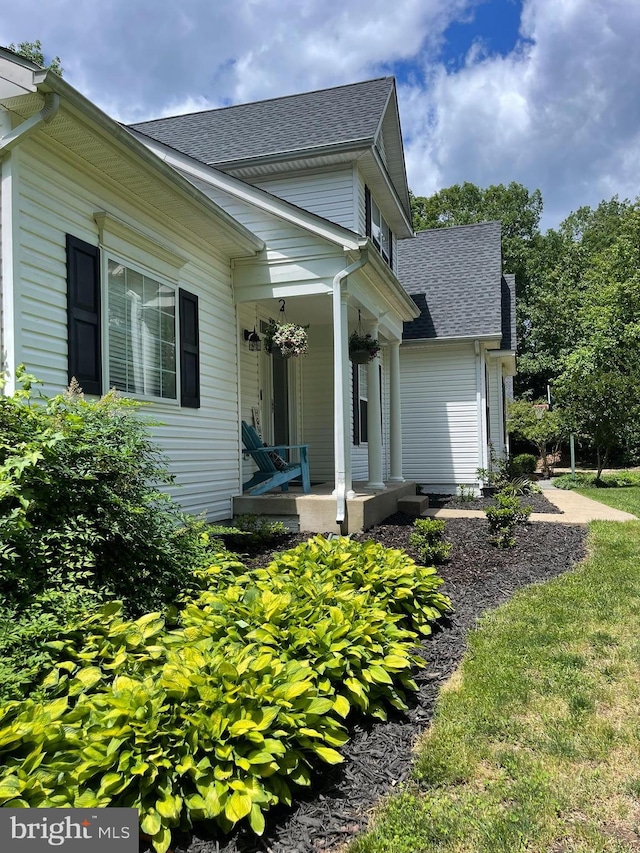 32 Misty Creek Ln, Fredericksburg, VA 22406 - view of front facade featuring a shingled roof and covered porch