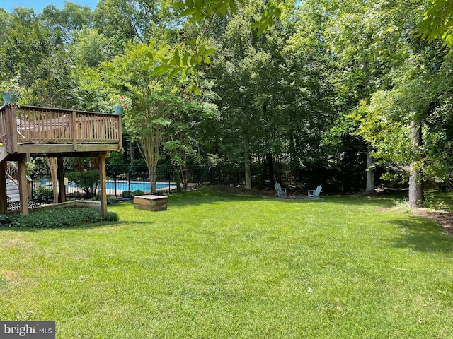 32 Misty Creek Ln, Fredericksburg, VA 22406 - view of yard with a wooden deck