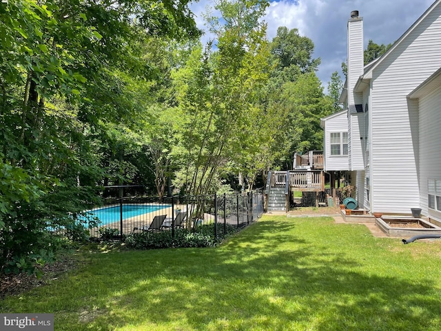 32 Misty Creek Ln, Fredericksburg, VA 22406 - view of yard with a wooden deck and stairs