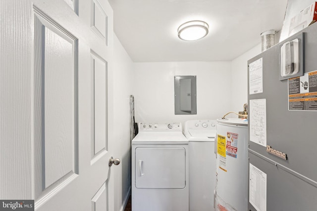 3807 Laramie Pl Unit 124C, Alexandria, VA 22309 - washroom featuring electric panel, washing machine and dryer, water heater, and heating unit
