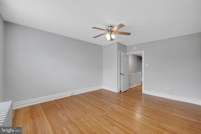 4441 Sherwood Rd, Philadelphia, PA 19131 - empty room featuring a ceiling fan, baseboards, and light wood finished floors