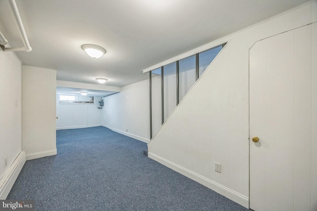4441 Sherwood Rd, Philadelphia, PA 19131 - below grade area with dark carpet and baseboards