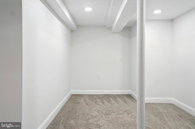 12 N Hawthorne Rd N, Middle River, MD 21220 - finished below grade area with carpet flooring, baseboards, and recessed lighting