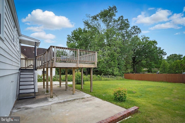 12 N Hawthorne Rd N, Middle River, MD 21220 - view of yard with a patio, stairs, and a wooden deck