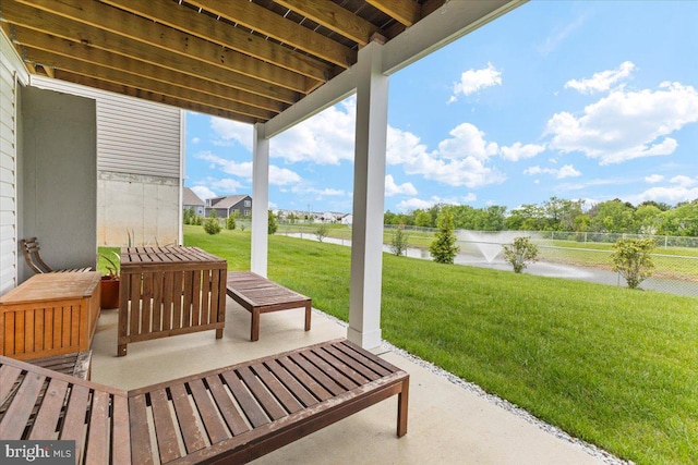 8051 Keystone Dr, Breinigsville, PA 18031 - view of patio / terrace with a water view