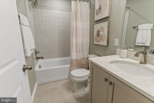 TBB Fontana Circle Whitehall Ii, Martinsburg, WV 25403 - full bath with vanity, shower / bathtub combination with curtain, toilet, and tile patterned flooring