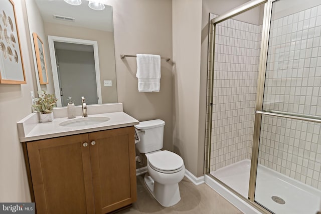 TBB Fontana Circle Whitehall Ii, Martinsburg, WV 25403 - full bathroom featuring toilet, vanity, a stall shower, and tile patterned floors