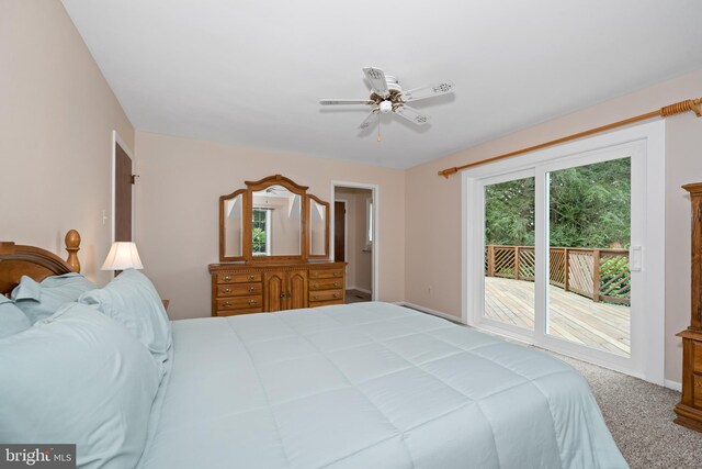 200 Mount Bradford Way, West Chester, PA 19382 - bedroom featuring access to outside, carpet, ceiling fan, and baseboards