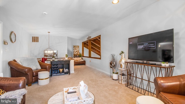 11500 Golden Post Ln, Gaithersburg, MD 20878 - carpeted living room featuring a chandelier