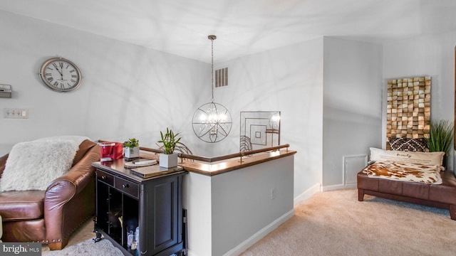 11500 Golden Post Ln, Gaithersburg, MD 20878 - corridor with carpet, a chandelier, and baseboards