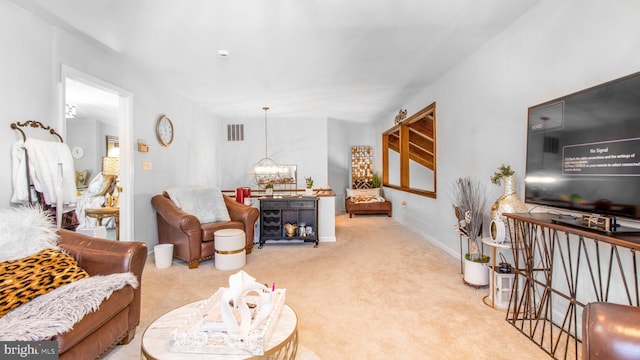 11500 Golden Post Ln, Gaithersburg, MD 20878 - living room with carpet floors and a chandelier