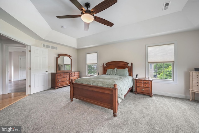 20 Doe Hill Ct, Camden Wyoming, DE 19934 - carpeted bedroom featuring a tray ceiling, baseboards, and a ceiling fan