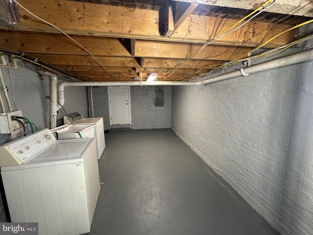 1402 W Saratoga St, Baltimore, MD 21223 - unfinished below grade area with separate washer and dryer and electric panel
