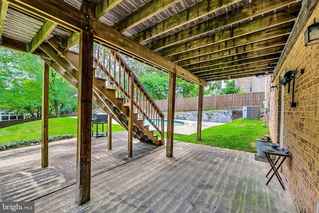 8007 Lewinsville Rd, Mclean, VA 22102 - view of patio with stairs and central AC unit