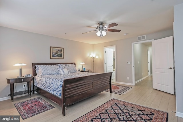 15255 Leicestershire St, Woodbridge, VA 22191 - bedroom featuring light wood-style floors, baseboards, and ceiling fan