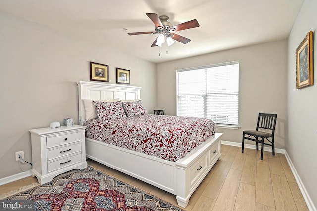 15255 Leicestershire St, Woodbridge, VA 22191 - bedroom with baseboards, light wood-style floors, and a ceiling fan