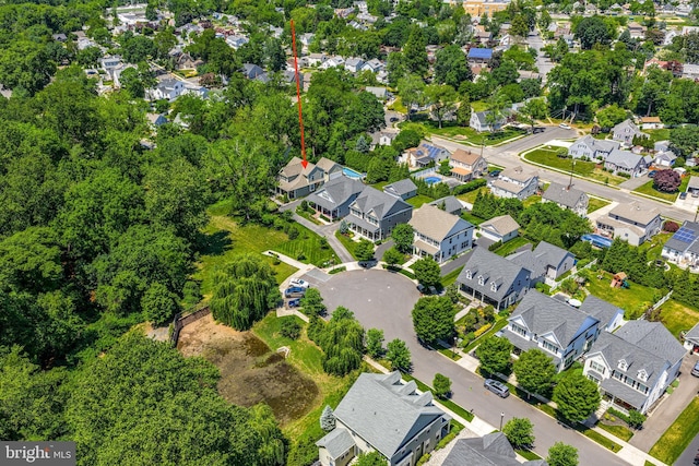 1165 Fulling Mill Ln, Haddon Heights, NJ 08035 - aerial overview of property's location featuring nearby suburban area