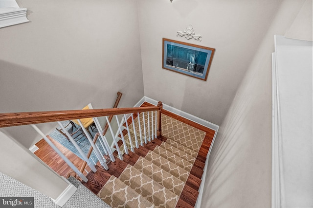 1165 Fulling Mill Ln, Haddon Heights, NJ 08035 - staircase featuring baseboards and wood finished floors