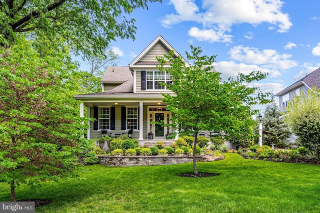 1165 Fulling Mill Ln, Haddon Heights, NJ 08035 - view of front of house featuring a front lawn and covered porch