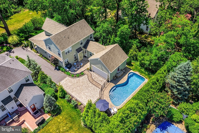 1165 Fulling Mill Ln, Haddon Heights, NJ 08035 - view from above of property featuring a pool
