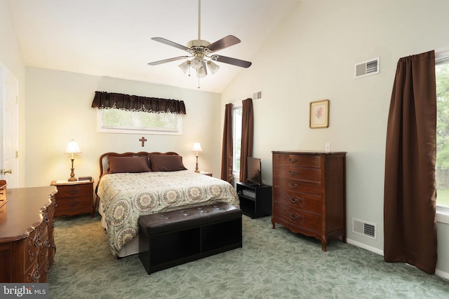 101 Chelsea Ave, Pine Beach, NJ 08741 - bedroom with lofted ceiling, carpet, a ceiling fan, and baseboards