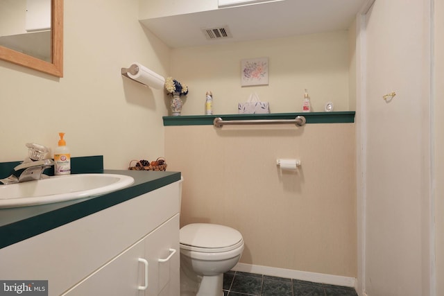 101 Chelsea Ave, Pine Beach, NJ 08741 - half bath featuring toilet, vanity, tile patterned floors, and baseboards
