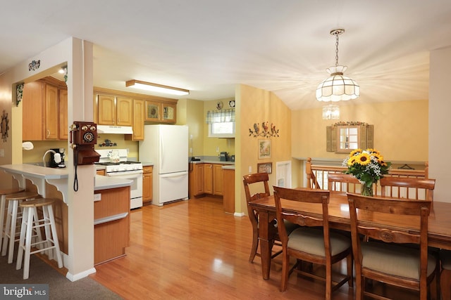 101 Chelsea Ave, Pine Beach, NJ 08741 - dining space with light wood finished floors and a chandelier