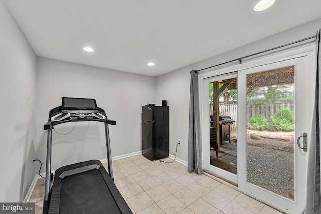 20429 Ambassador Ter Unit 20429, Germantown, MD 20874 - exercise room featuring baseboards, recessed lighting, and light tile patterned floors