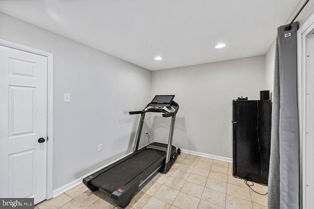 20429 Ambassador Ter Unit 20429, Germantown, MD 20874 - exercise area featuring light tile patterned flooring, recessed lighting, and baseboards