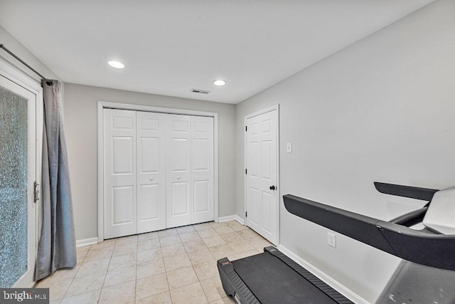 20429 Ambassador Ter Unit 20429, Germantown, MD 20874 - exercise area featuring light tile patterned flooring, baseboards, and recessed lighting