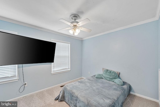 20429 Ambassador Ter Unit 20429, Germantown, MD 20874 - bedroom with carpet floors, crown molding, baseboards, and ceiling fan