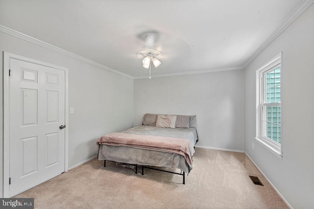 20429 Ambassador Ter Unit 20429, Germantown, MD 20874 - carpeted bedroom with ornamental molding, baseboards, and ceiling fan