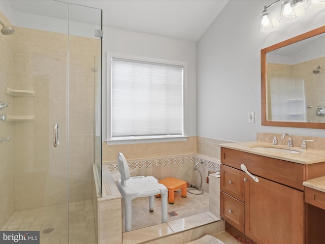 2642 Logan Wood Dr, Herndon, VA 20171 - bathroom with a shower stall, vanity, and a bath