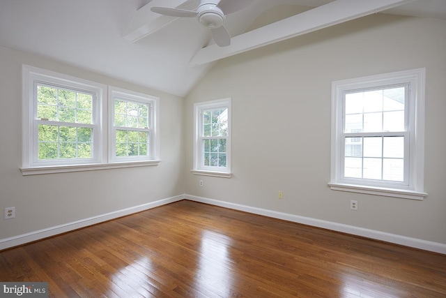 5403 Center St, Chevy Chase, MD 20815 - empty room featuring hardwood / wood-style flooring, a ceiling fan, and baseboards