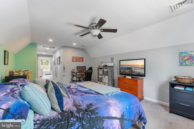 25 N 12th St, Del Haven, NJ 08251 - carpeted bedroom featuring lofted ceiling, baseboards, and a ceiling fan