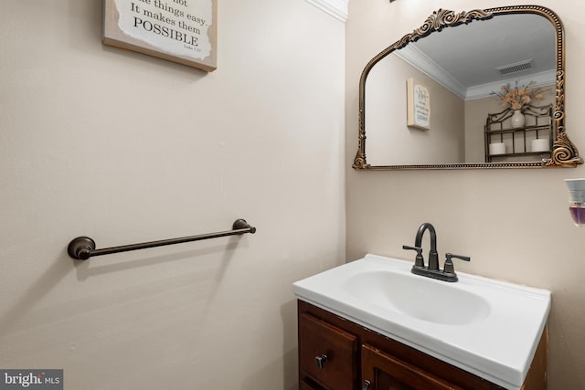 6 E Saxony Dr, New Castle, DE 19720 - bathroom featuring vanity and ornamental molding