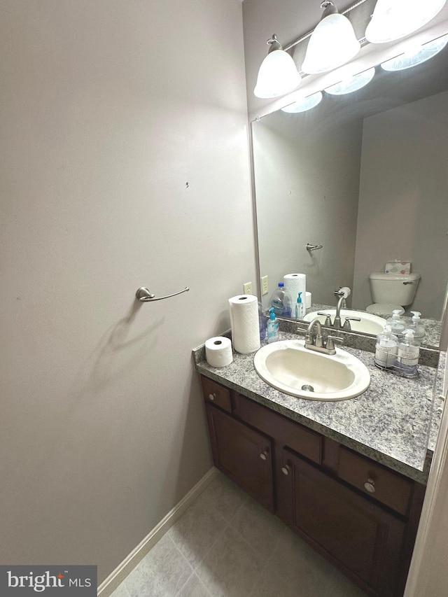413 Park View Dr, Harrisburg, PA 17110 - half bath featuring vanity, baseboards, and toilet