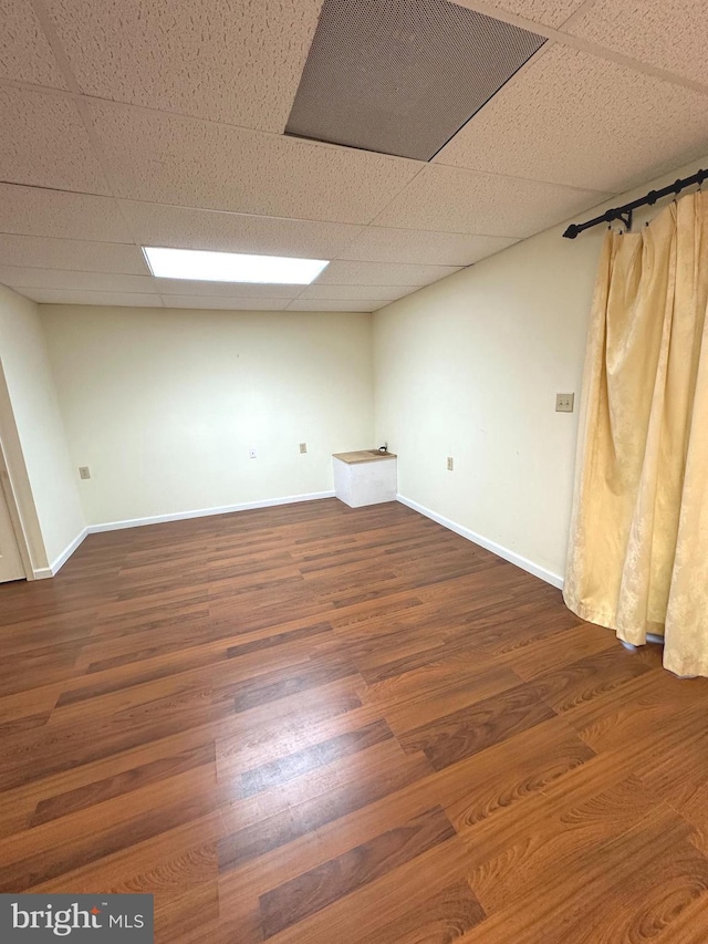 413 Park View Dr, Harrisburg, PA 17110 - spare room featuring wood finished floors, baseboards, and a drop ceiling