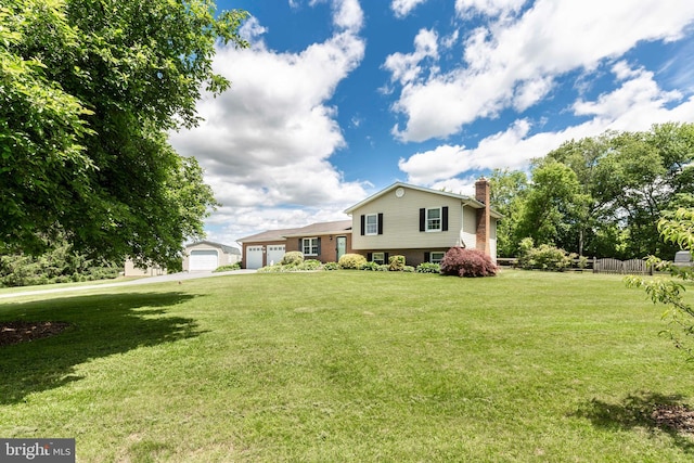 821 Lucabaugh Mill Rd, Westminster, MD 21157 - tri-level home featuring a chimney and a garage