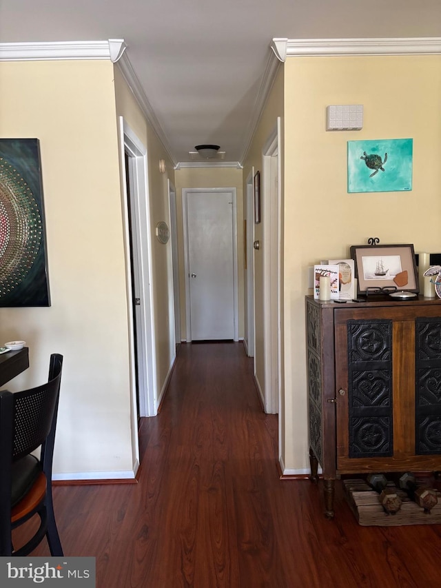 43 Magnolia Rd, Manahawkin, NJ 08050 - hall with crown molding, baseboards, and wood finished floors