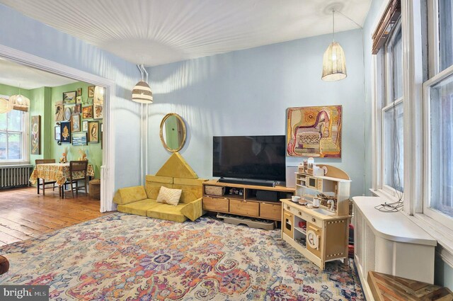 134 N Plum St, Lancaster, PA 17602 - living room with radiator and wood finished floors