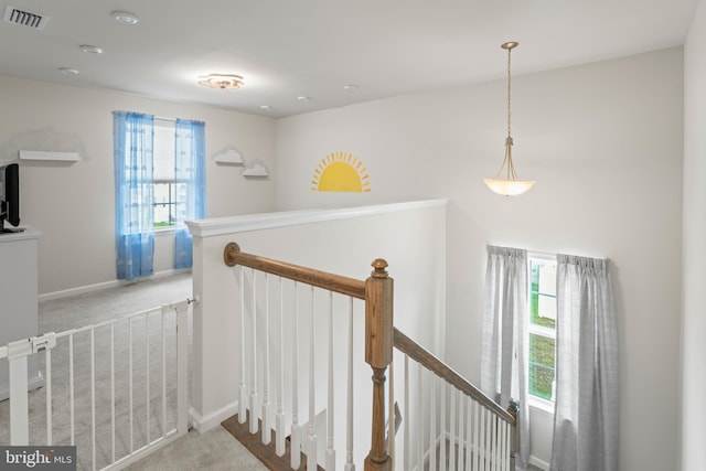 138 Merseyside Dr, Woolwich Twp, NJ 08085 - stairway with carpet, plenty of natural light, and baseboards
